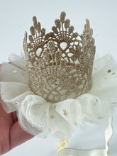 Girl Kids Baby Lace Gold Princess Birthday Crown Tiara Elastic Hair Headband