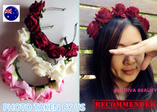 Women Girl BIG Rose Flower Wedding Beach Tiara hair headband Garland Hoop PROP