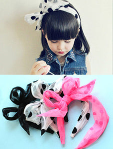 Women Lady Girl Kids Children Retro Dots Lace wire Party Bow Hair Head Band PROP