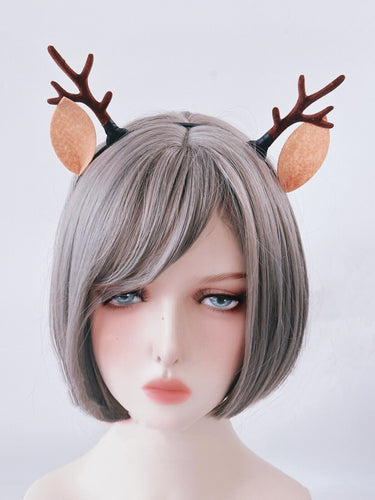 Women Girls Christmas Reindeer Deer Ears Antler Elf Costume Party Hair headband