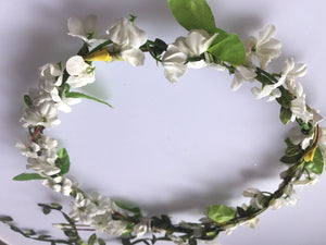 Women wedding Creamy White Flower leaf bride Party Hair Headband Crown Garland