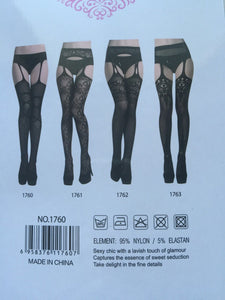 Lady Sexy Mock Fake suspender Garter Fish net cross Pantyhose Stockings Tights