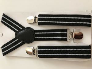 Boys Kid Children retro Party Costume Wedding Stripe Check Suspender Brace Belt