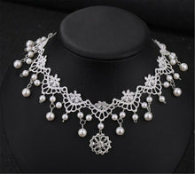 Women boho White Wedding Bride Crystal Lace Pearl Party Forehead Hair Headband