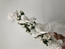 Women White Flower Girl Rustic bride Hair Head Headband Crown Garland Wreath
