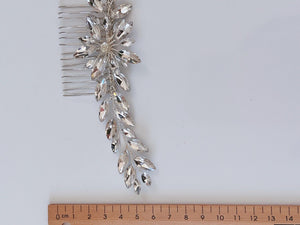 Women BOHO Silver Crystal Leaf Back Hair Styling Comb Pin Hairpiece Headband