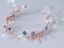 Women Girls Butterfly Pearl Blue Flower Hair Tiara Headband Fascinator Garland