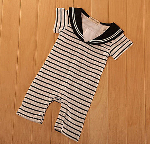 kids Girls Baby Navy Sailor marine Cotton Stripe Costume Party Romper Bodysuit 0