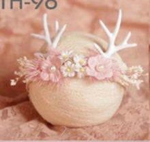 Baby Infant Girl Deer Reindeer Pink Christmas hair band Headband Photograph prop