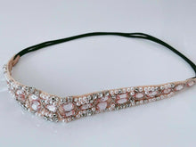 Women BOHO Bling Beige Pink Crystal Rhinestone Elastic Hair Headband Head band