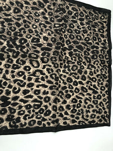 Women Girl Retro Brown Leopard animal Scarf Hair head Wrap headband Bandana