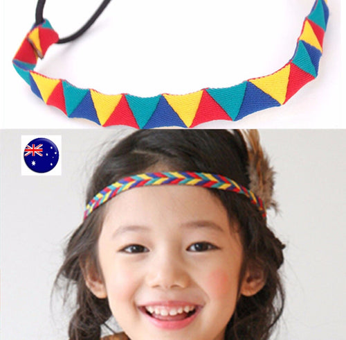 Women Girl colorful Rainbow BOHO Bohemia elastic Hair Retro Hair band Headband