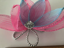 Blue Pink Flower Race Prom Performance Dance Party Hair headpiece Fascinator
