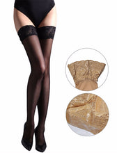 Women Sexy Black Lace High Thigh Over Knees Stay on Pantyhose Tights Stocking
