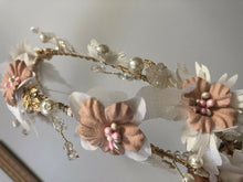 Women Girl Pink flower Pearl Butterfly Wedding Party Hair Headband Tiara garland