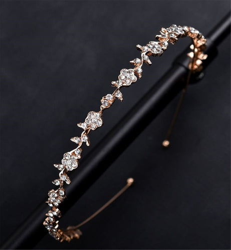 Women Girl Gold Crystal Rhinestone bling Hair Band Headband Hoop Tiara Crown