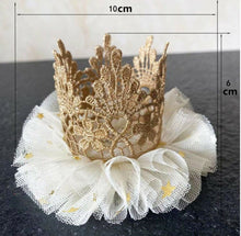Girl Kids Baby Lace Gold Princess Birthday Crown Tiara Elastic Hair Headband