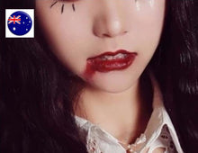 Halloween bloody look makeup matte intense reddish burgundy color Lipstick