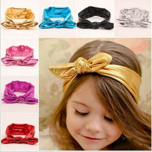 Girls Baby 80' Retro Rock Syn leather Bow Party Headband Hair band Wrap PROP