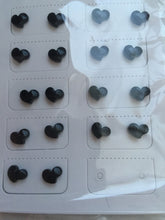 Women Ladies Black Heart love Magnetic No Piercing Ear Hole Earrings Ear Studs