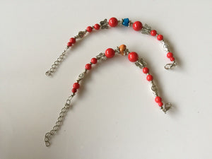 Women Girl Retro BOHO Bohemian Red Turquoise Heart butterfly wrist Bracelet