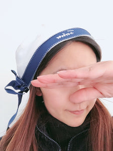 Women White Sailor Marine Navy Anchor Beanie French Beret Hat Cap with Ribbon