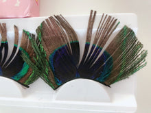 Women Peacock Feather Dance Prom Party Volume Fake False Eyelashes Eye lashes