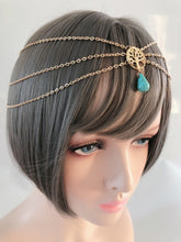 Women Gold color Forehead Boho Peace Tree Hippie Hair Head Cuff Headband Chain