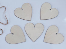 AU 5x Natural Wooden LOVE Heart Craft Gift Hanging Tag Novelty Gift Wrap Favor