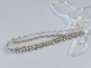 Women Crystal Rhinestone Prom Wedding Waist Dress Satin Sash Belt Waistband