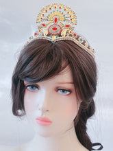 Women Peacock Egypt Greek Party Prom Hair Head Crystal Pearl Gold crown Tiara