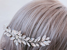 Women BOHO Silver Crystal Leaf Back Hair Styling Comb Pin Hairpiece Headband