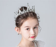 Women Flower Girl Princess Birthday Crystal Silver Tiara Hair Head Crown