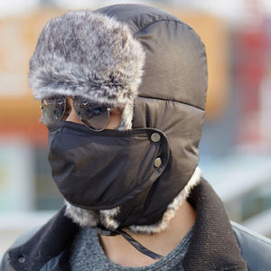 Man Women Balaclava Warm thermal winter Ski Bike Ushanka Mask Fur Hat Cap hood