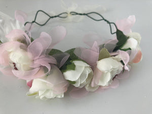 Women flower Girl Kids Fairy wedding White Party Hair Headband Crown Garland
