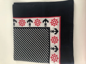 Women Men Girl Cotton Navy Sailor Anchor Marine Bandana Hair Headband Wrap Scarf