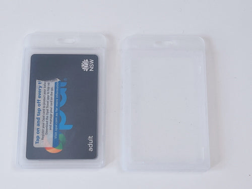 2 Clear Opal Name Swipe Vertical Card Security badge ID Lanyard Holder Case