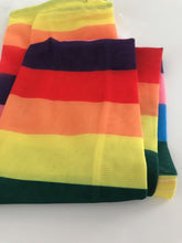 Women Girls Party Rainbow colorful Stripe Long Arm Driving Fingerless Gloves