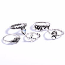 Women 10pc BOHO Silver color Joint knuckle stacking punk Finger tip Rings set