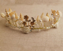 Women Mermaid Sea Conch Shell Metal Gold Hair Band Headband crown Tiara