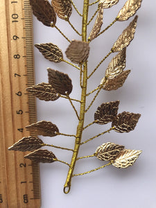 Women Girl gold color leaf Wedding Bride Party Prom Hair Headband Headpiece PROP