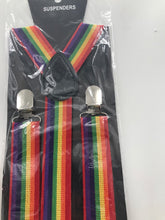 Men Lady Adult Girl Costume Party Rainbow Colorful Stripe Brace Suspender belt