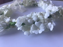 Women wedding Beige Cream White flower bridal Hair Headband Crown Garland Wreath