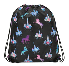 Lady Girl Pony Unicorn Draw String Sports Yoga Organise library Bag Backpack