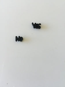 YES NO Fake No Need Piercing Ear Holes MAGNETIC Black Earrings Novelty Gift