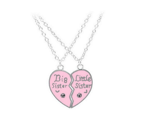 Girls Children Kids Big Little Sister Jigsaw Heart love Necklace Gift sisterhood