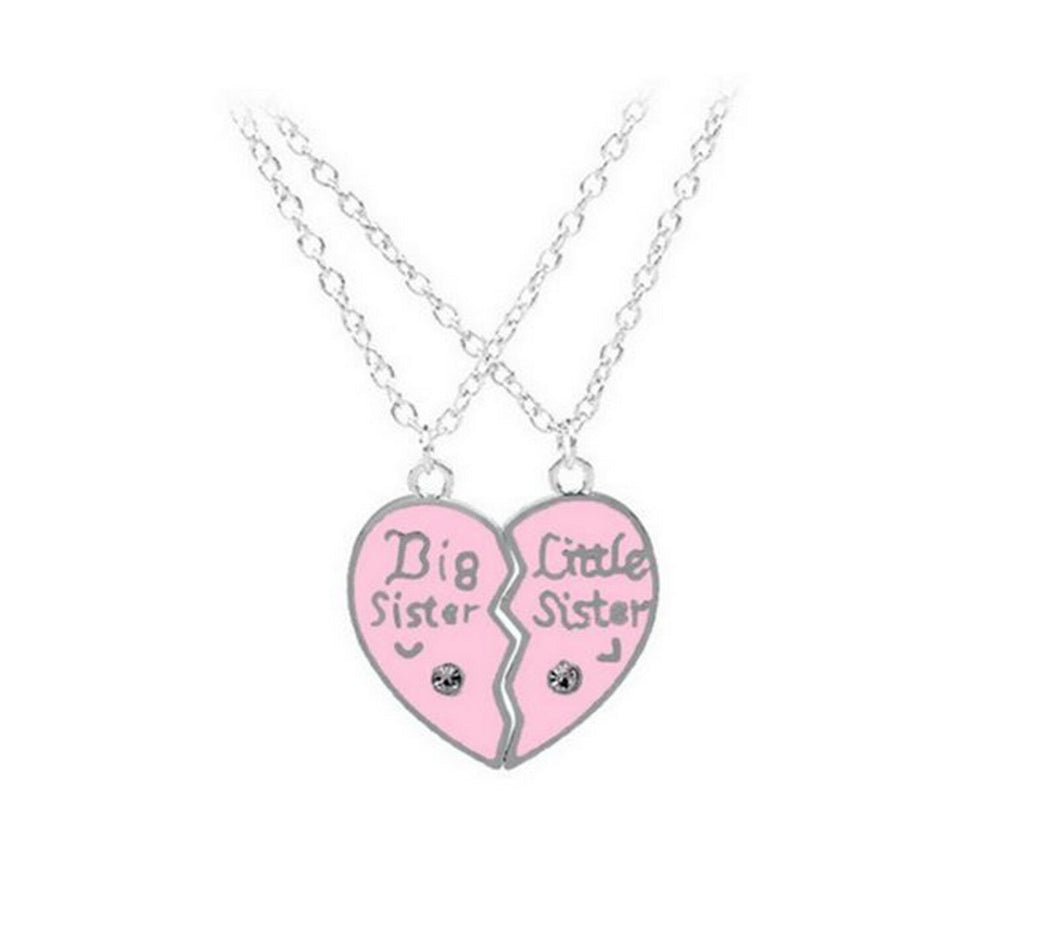Girls Children Kids Big Little Sister Jigsaw Heart love Necklace Gift sisterhood