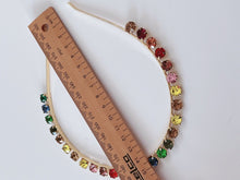 Women Girls Colorful Rainbow Gemstone Crystal Hair Head Band Hoop Headband