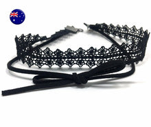 Women retro BOHO Black Lace Syn Suede leather neck choker short Necklace Strap