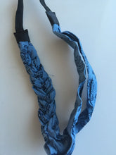 Women lady Girl Boho Retro cotton blue braided elastic Hair band Headband Wrap